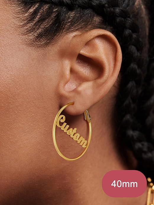 FOCALOOK 14K Gold Plated Lightweight Large Hoops| 2mm Thin Hoop Earrings for Women 30/40/50/70/100mm