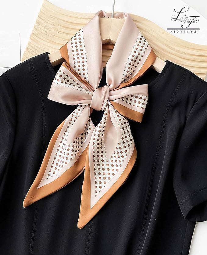 Hioyiwse Head Scarf Hair Neck Scarves For Women Purse Bag Scarfs For Handbags Silky Long Thin Satin Headscarf Fashion