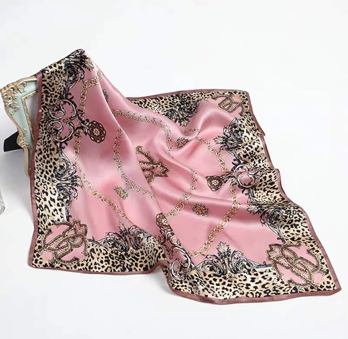 ANDANTINO 100% Mulberry Silk Scarf -21” Lightweight Square Neckerchief – Breathable Digital Printed Scarves with Gift Packed