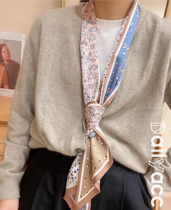 Dailyacc Hair Scarf for Women Fashion Silky Satin Headscarf Wrap Breathable Lightweight Neck Scarves For Handbag