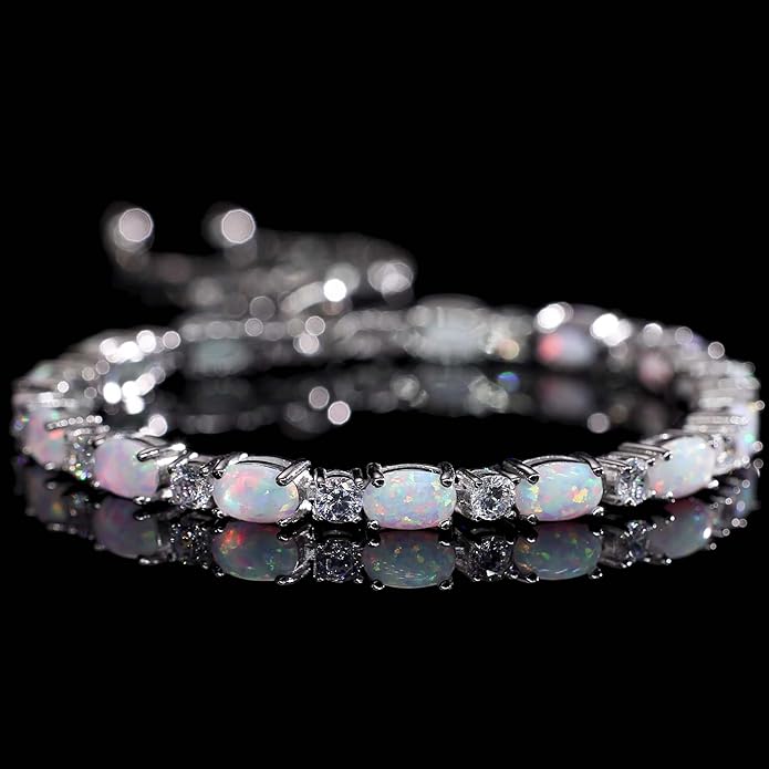 FANCIME Birthstone Tennis Bracelets Sterling Silver Bolo Tennis Bracelets Charm Fine Jewelry Birthday Gifts for Women Mom Wife Her