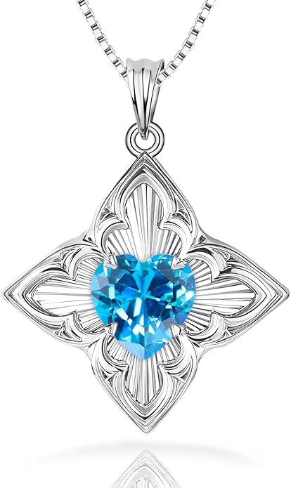 Delicate Four-Leaf Clover Charm Necklace with January Birthstone - S925 Silver, Gift Idea
