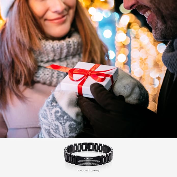 VNOX Masculine Watch Band Stainless Steel Link Bracelet Personalized Jewelry Gift for Men DAD Father Husband Boyfriend