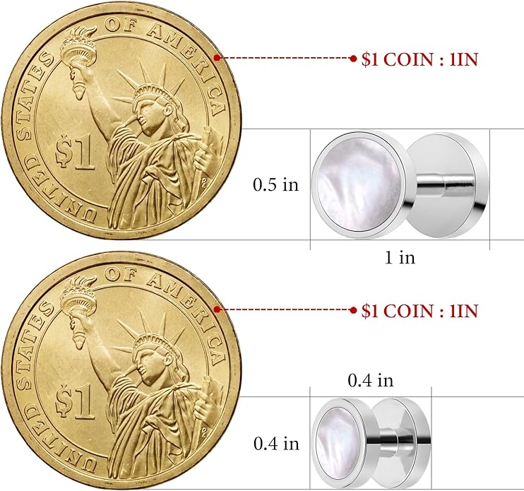 HAWSON Fashion Mother-of-Pearl Tuxedo Shirt Button and Cufflink Set, Specially Designed for Wedding Business