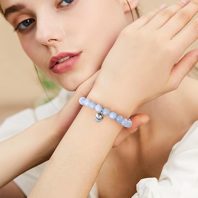 VIBILIA Cross Beaded Bracelets for Women, Inspirational Natural Heart Religious Bracelets for Women, Birthday Christian Gifts for Women on Thanksgiving Christmas Gifts