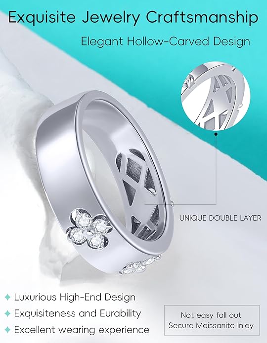 Premium Emerald&Moissanite Clover Rings for Lucky Women|Moissanite D Color VVS1 Clarity 3EX Cut|925 Sterling Silver 14K Gold Plated Non Tarnish