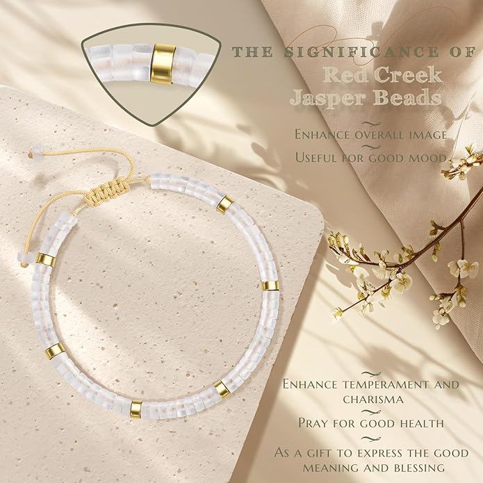 30th 40th 50th 60th 70th 80th Birthday Gifts for Women, Natural Stone Bracelet Birthday Gifts for Mom Daughter Grandma Sister Friends Coworker