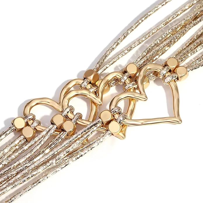 Fesciory Leather Wrap Bracelets for Women, Boho Leopard Multi-Layer Crystal Beads Cuff Bracelet Jewelry