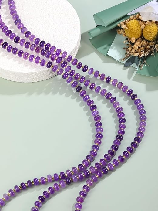 CrystalTears Beaded Gemstone Necklace for Women, Womens Colorful Boho Stone Bead Choker Necklace, Handmade Natural Crystal Stone Summer Beach Jewellery Gifts for Women Mom Christmas