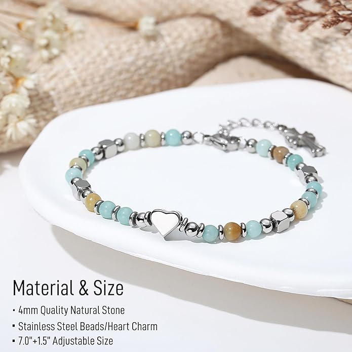 TONY & SANDY Christian Gifts for Women, Religious Cross Bracelet Jewelry, Easter Basket Stuffers for Teens Kids Adults, Faith Confirmation Baptism Christmas Birthday Gifts for Women