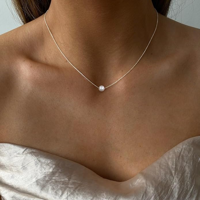 Charm Necklaces for Women,14k Gold Plated Waterproof Dainty Choker Necklace Summer Seashell Pearl Beach Cute Necklaces Set Fashion Jewelry Gift