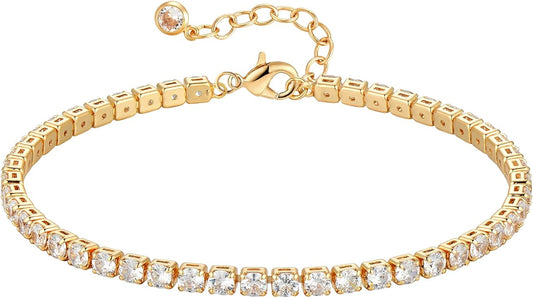 MTMY Gold Chain Bracelet for Women 14K Gold Plated Dainty Bracelets with Adjustable Chain Cute Bracelet Gold Trendy Jewelry