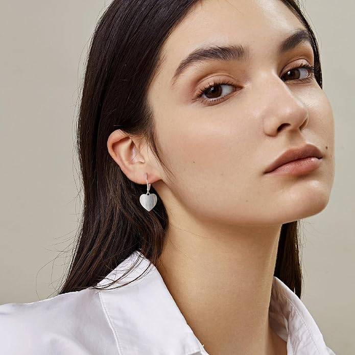 14K Gold Dangle Earrings for Women，Lightweight Circle Disc Coin Geometric Flat Brushed Drop Earrings, Hypoallergenic Leverback Earrings S925 Jewelry