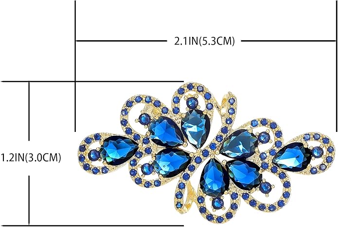 YOQUCOL Cubic Zirconia Crystal Rhinestone Wedding Brooch Pin for Women Brides Jewelry