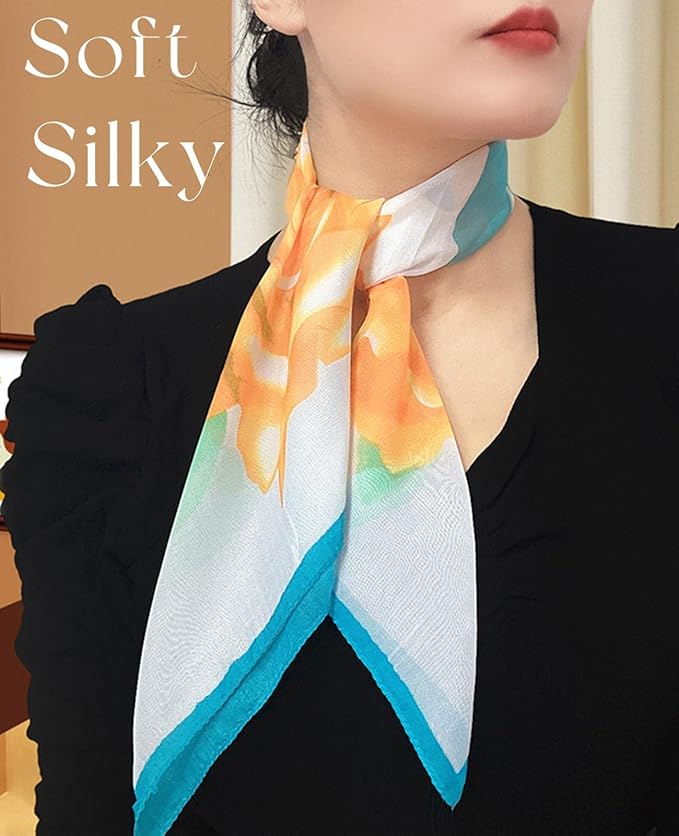 Dailyacc Hair Scarf for Women Fashion Silky Satin Headscarf Wrap Breathable Lightweight Neck Scarves For Handbag