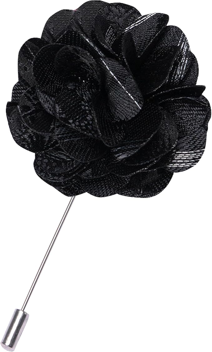 JEMYGINS Floral Pre-tied Bow Tie and Pocket Square Cufflinks Lapel Pin Sets for Men 4PCS