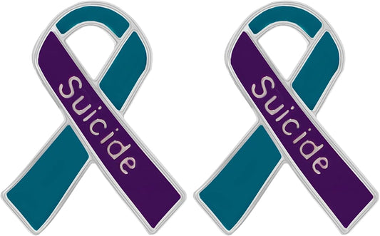 Suicide Awareness and Prevention Pin - Bulk Packs - Variety Pack of Teal & Purple Ribbon Pin Perfect for Support Groups, Gift-Giving and Fundraising