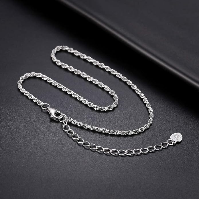 PROSILVER 925 Sterling Silver Ankle Bracelets For Women, Stylish Chain Anklets, Summer Beach Jewelry, 8.6-10.6 Inch Adjustable, Come with Box