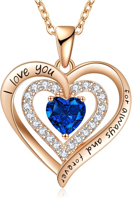 REDBEE Necklaces for Women Birthstone Heart Necklace Jewelry for Wife Girlfriend Woman Necklace