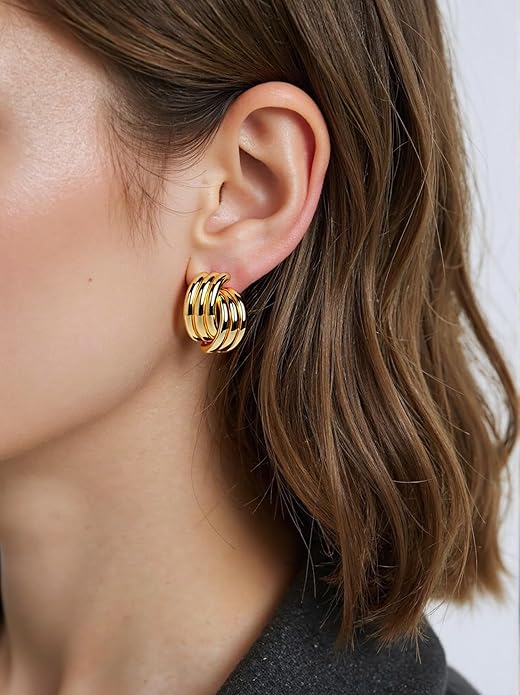 Trendy 14K Gold Plated Knot Earrings are Thick and Charming Pendant Earrings for Women They are Lightweight Hypoallergenic Fashion Accessories Jewelry Gifts for Women