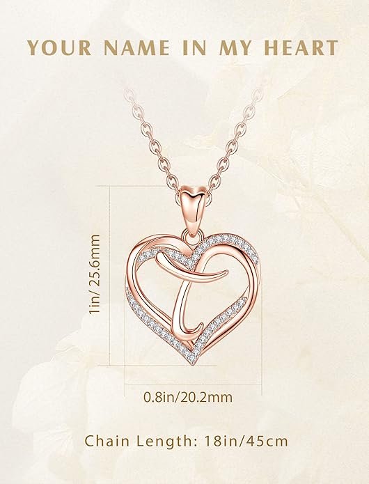 INFUSEU Unique Initial Necklaces for Women Girls Small Heart Letter Jewelry, Meaningful Personalized Gifts