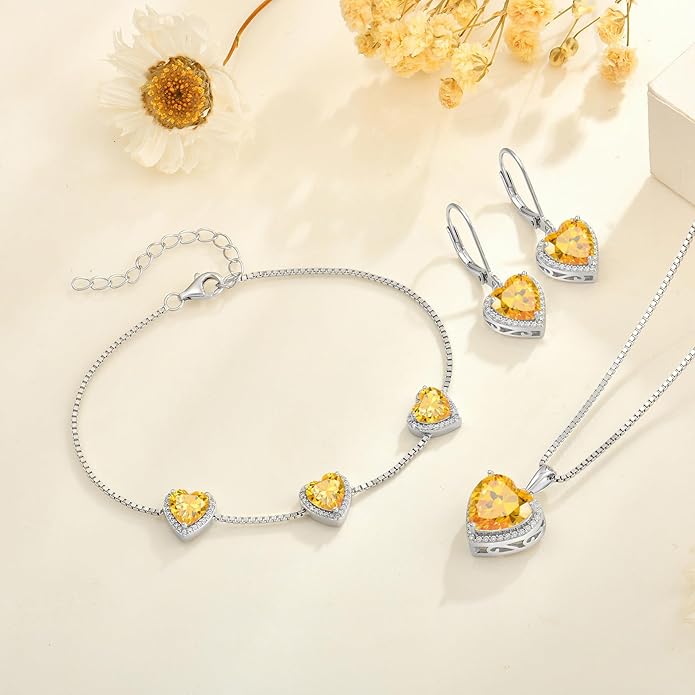 Love Heart Bracelet 925 Sterling Silver Halo Heart Birthstone Bracelet Jewelry Gifts for Women