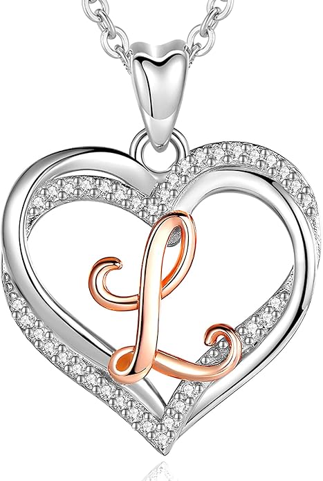 INFUSEU Unique Initial Necklaces for Women Girls Small Heart Letter Jewelry, Meaningful Personalized Gifts