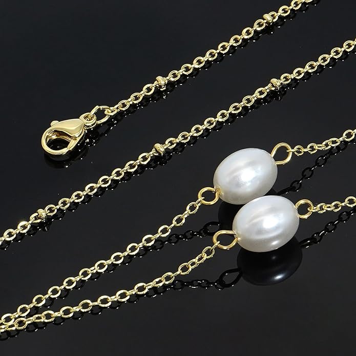 Suyi Lariat Necklace for Women Gold Dainty Long Necklace 14k Gold Plated Y-Shaped Necklaces