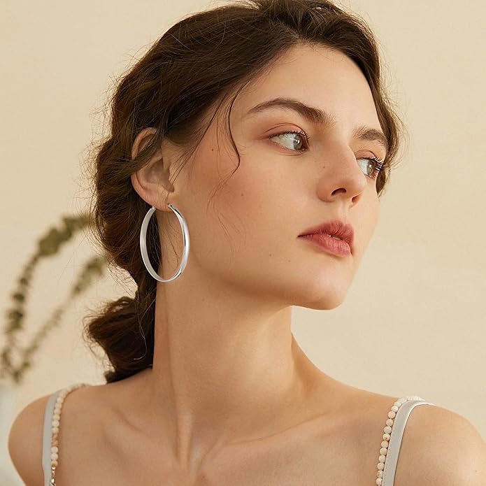 Gacimy 14K Gold Plated Hoop Earrings for Women, 14k Real Gold Plated with 925 Sterling Silver Post, Hypoallergenic Lightweight Thick Hoops Earrings for Women Trendy