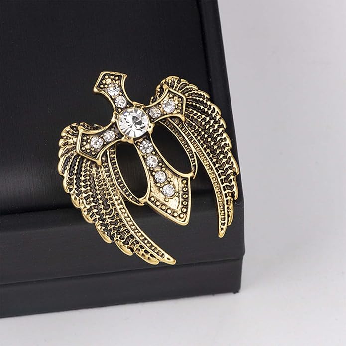 HETICA Vintage Animal Dragon Skull Wolf Crown Lion Brooch for Men Women Suit Tie Dress Lapel Pin Fashion Jewelry