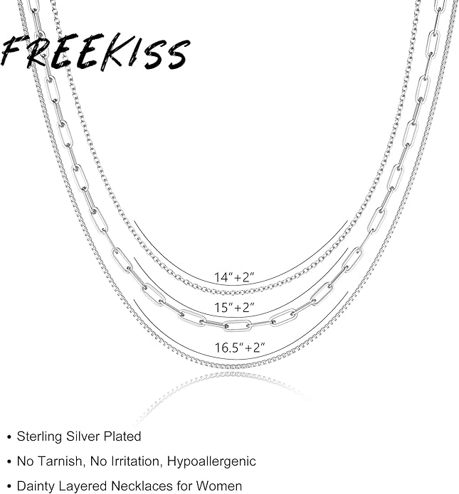 Freekiss Herringbone Necklace for Women,Dainty Gold Necklace,14k Gold Plated Snake,Gold Chain Choker Necklaces,Simple Gold Layered Necklaces,Gold Jewelry Gift for Women