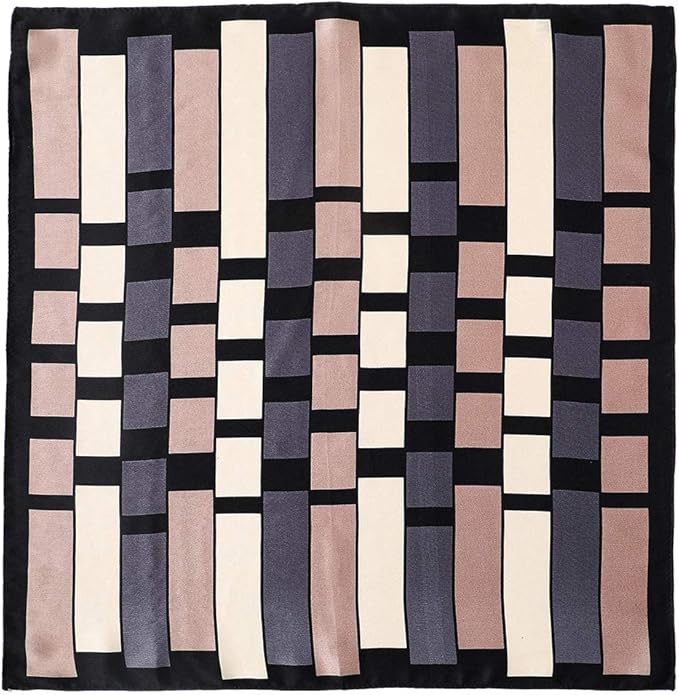 ANDANTINO 100% Mulberry Silk Square Scarf for Hair-25.6" X25.6'' Women Men Natural Silk Neckerchief Digital Printed Headscarf