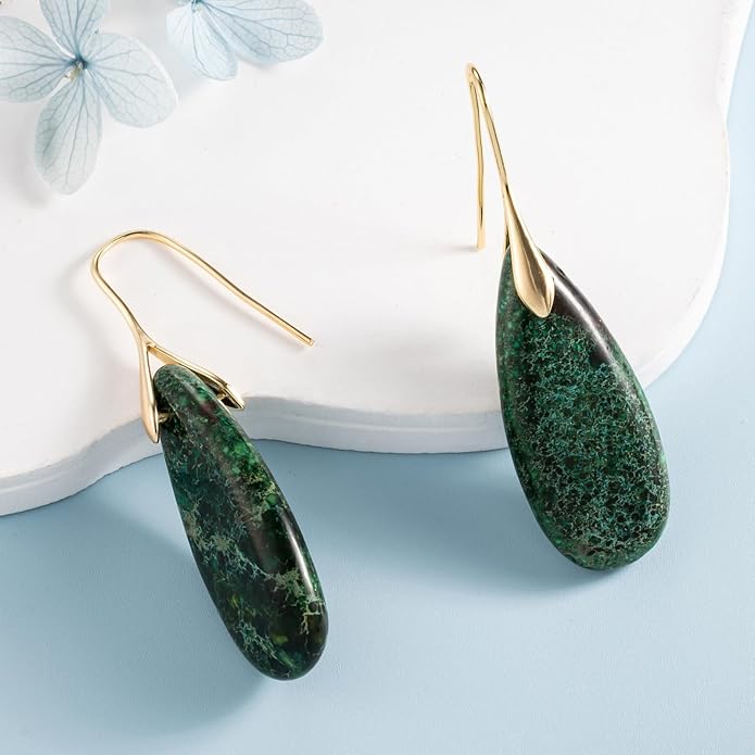 SELOVO Stone Fishhook Dangle Drop Earrings Statement Earrings for Women Stone