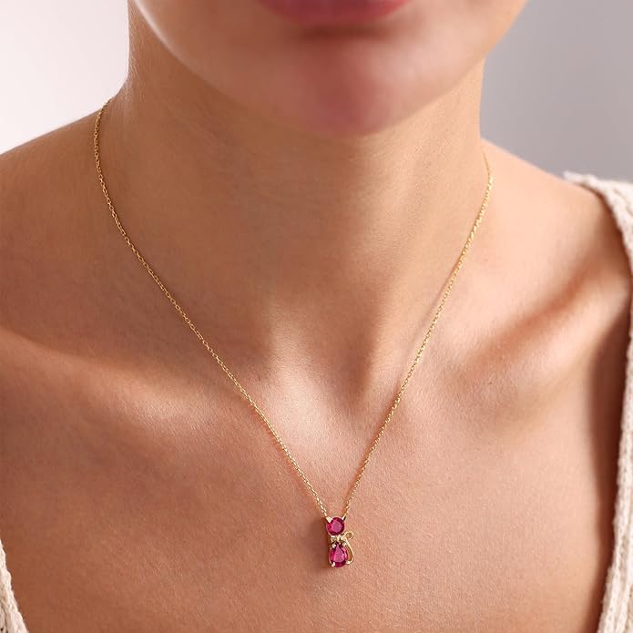 JSJOY Gold Birthstone Necklace for Women Dainty Birthstone Pendant Necklace for Teens Birthday Gifts Jewelry for Mothers Wife Grandma Graduation Gifts for Teenagers