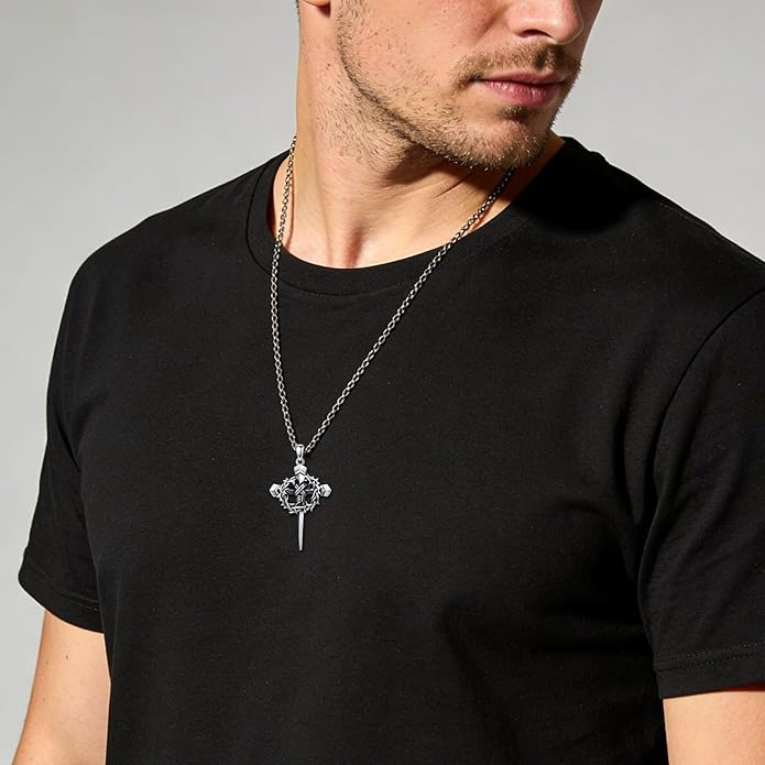 Taioiat Baseball Necklace for Men 925 Sterling Silver Sports Necklace Baseball Cross Necklace Jewelry Gifts for Women Men