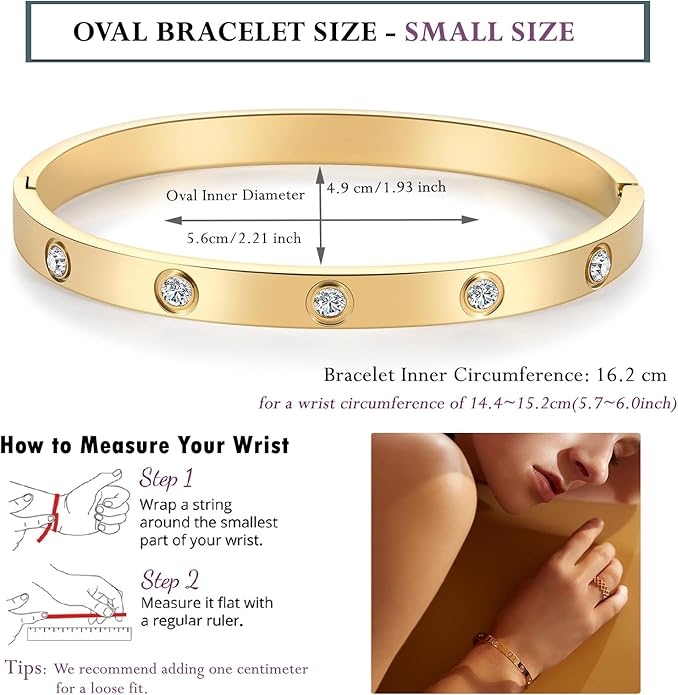 18K Gold-plated Bracelets for Women Friendship Love Bangle Bracelets Stainless Steel Bracelet Jewelry Birthday Gifts for Women Stocking Stuffers