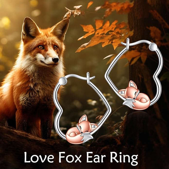 YFN Animal Earrings Sterling Silver Animal Heart Hoop Dangle Earrings Cute Jewelry Gifts for Women