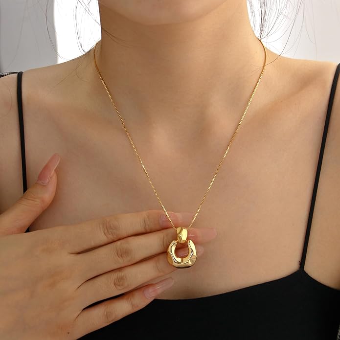 Pendant Necklace for Women Statement Gold Silver Necklace Trendy Jewelry for Women