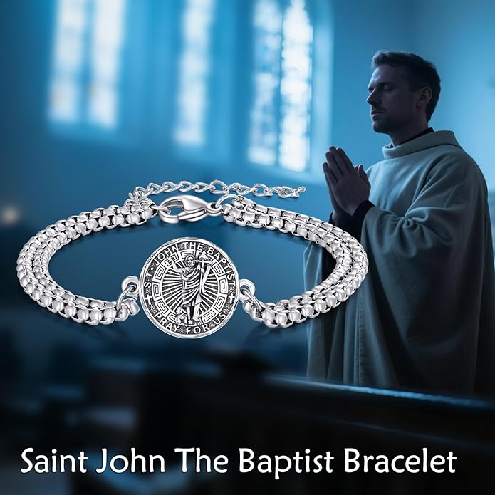 YFN Patron Saint Bracelet Sterling Silver Religious Protector Bracelet Jewelry Gift for Women Men