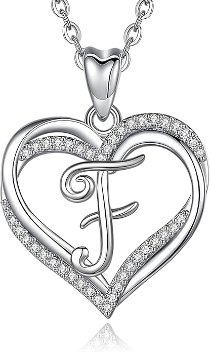 INFUSEU Unique Initial Necklaces for Women Girls Small Heart Letter Jewelry, Meaningful Personalized Gifts