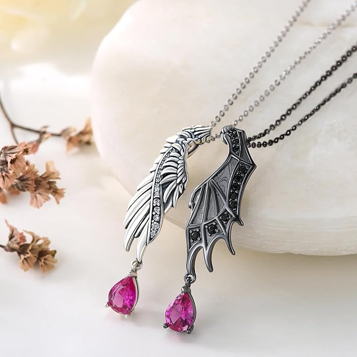 OHAYOO Dragon Phoenix Matching Necklace for Couples 925 Sterling Silver Yin Yang Pendant Necklaces for Couples Jewelry for Him and Her