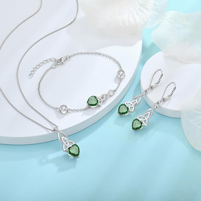 Infinity Celtic Knot Bracelet 925 Sterling Silver Birthstone Bracelet Irish Jewelry Gifts for Women