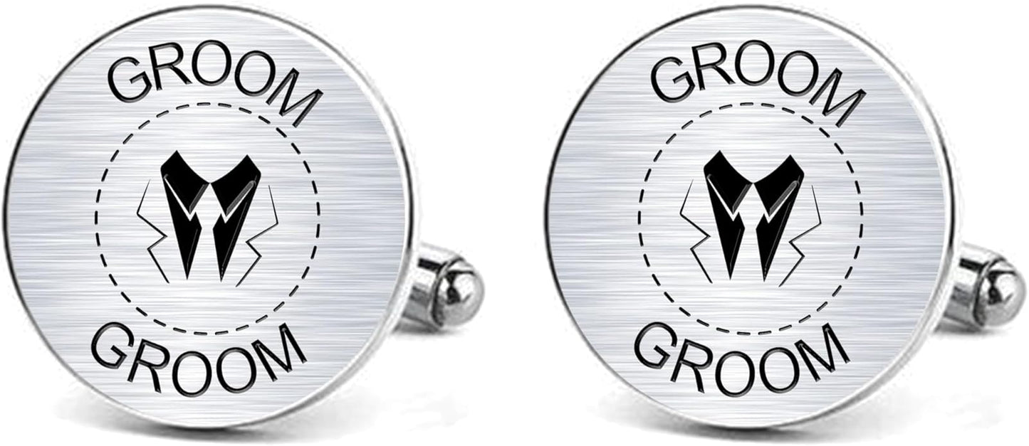 LADY & HOME Cufflinks for Men, Stainless Steel Tuxedo Shirt Cuff links with Gift Box, Gifts for Groom Groomsman Husband Father