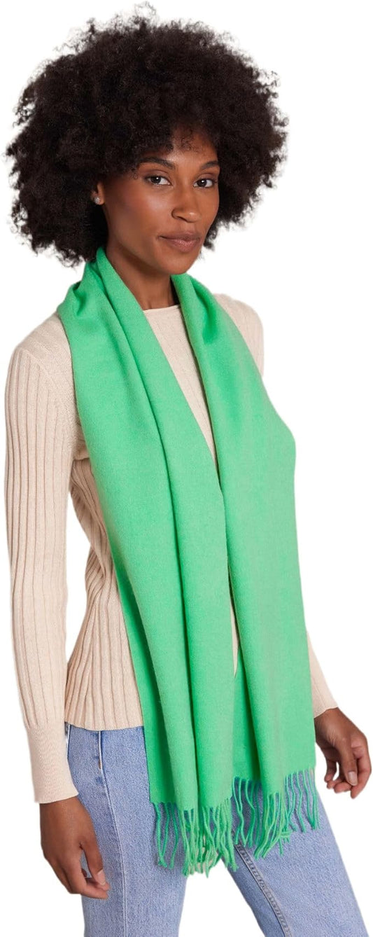 Alashan Cashmere Ultra-Fine Merino Wool and Cashmere Blend Woven Scarf -Luxe fabric-Lightweight- 72" x 12"