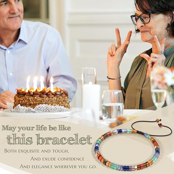 30th 40th 50th 60th 70th 80th Birthday Gifts for Women, Natural Stone Bracelet Birthday Gifts for Mom Daughter Grandma Sister Friends Coworker