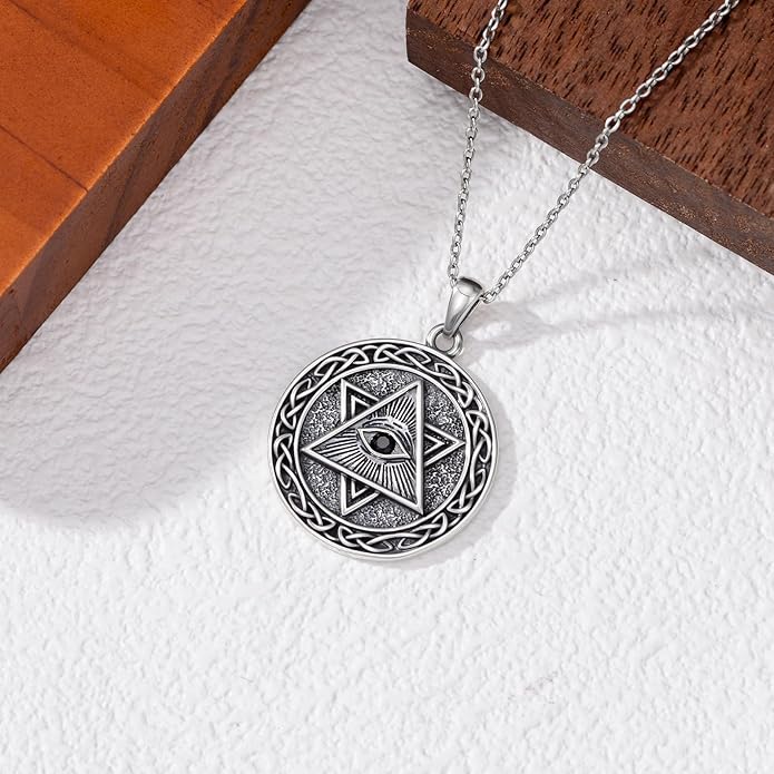 Evil Eye Necklace 925 Sterling Silver Nazar Eye Pendant Necklace Protection Amulet Jewelry Gifts for Women Men
