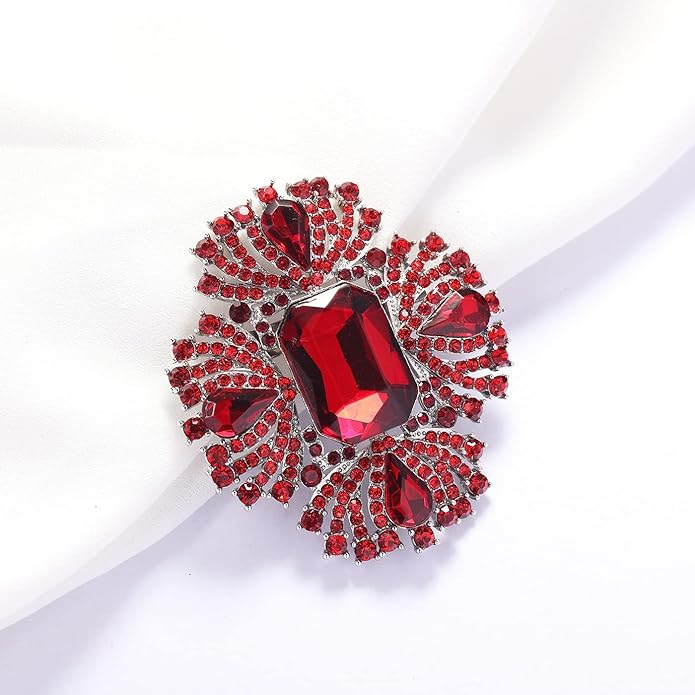 YOQUCOL Vintage Austrian Crystal Rhinestone Flowers Shaped Brooch Pin for Women Girls Lapel Pin for Sweater,Coat Dress Accessories