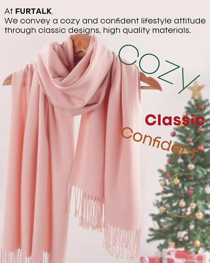 FURTALK Winter Scarf for Women Pashmina Shawl Wraps Soft Warm Fashion Blanket Scarves Gifts