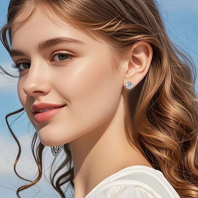 14K Gold Plated Knot Earrings for Women Gold Silver Earrings Heart Link Drop Dangle Earring Chunky Golden Knotted Statement Jewelry