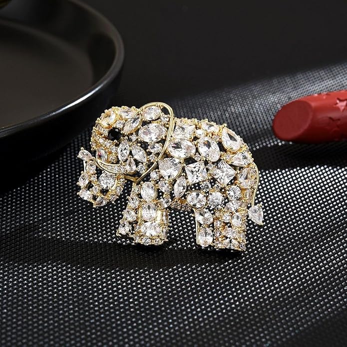 Animal Brooch for Women Girls 18k Gold Plated Animal Brooch Pin Rhinestone Animal Brooch Lapel Pin Jewelry Thanksgiving Day Birthday Wedding Gifts for Mom Wife